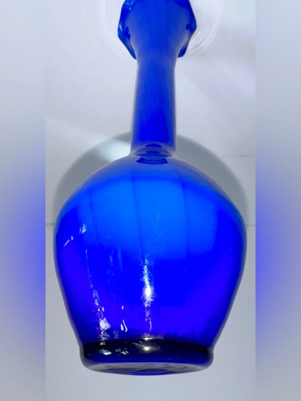 Vintage Blue Fluted Glass Bud Vase - Picture 6 of 12